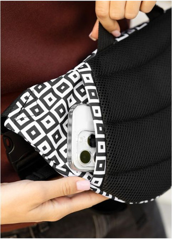 Велика тканинна жіноча поясна сумка бананка принт Cube (1134038721) Sambag (360965592)