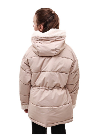 Бежевая зимняя куртка зимняя для девочки подростка M@C