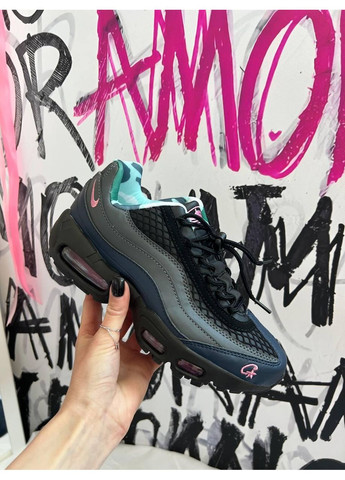 Розовые демисезонные кроссовки мужские nike air max 95 x corteiz pink найк аир макс 95 No Brand