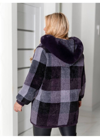 Женский теплый кардиган теплая кофта альпака принт клетка кофта с мехом No Brand (367185262)