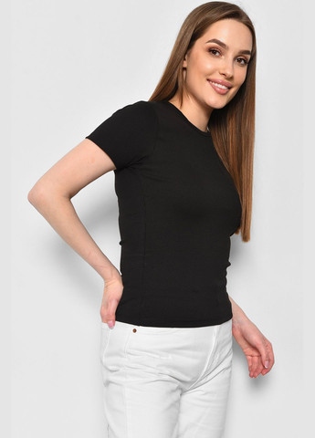 Черная летняя футболка женская черного цвета Let's Shop