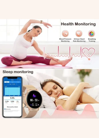 Женские смарт часы золотистые Smart Melisia Gold 2024, красивые умные времена для android ios с ремешком UWatch (341316282)