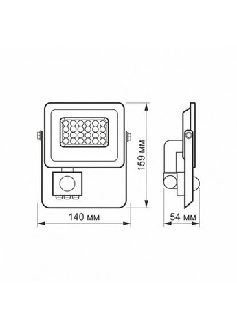 LED прожектор F2e 10W 5000K з датчиком руху та освітленості Videx (361066627)