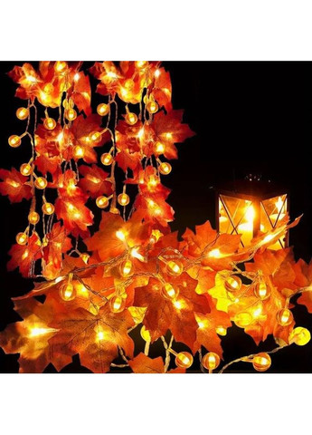 Світлодіодна гірлянда на батарейках «Осінній Світ Клена» 2 м на 10 лампочок зі штучним листям No Brand (370290341)