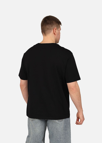 Чорна футболка з коротким рукавом чоловіча колір чорний цб-00270052 Yuki