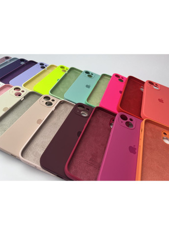 Чохол 14 Silicone case full camera мікрофібра силіконовий для айфон 14 Салатовий Neon Green No Brand (369137080)