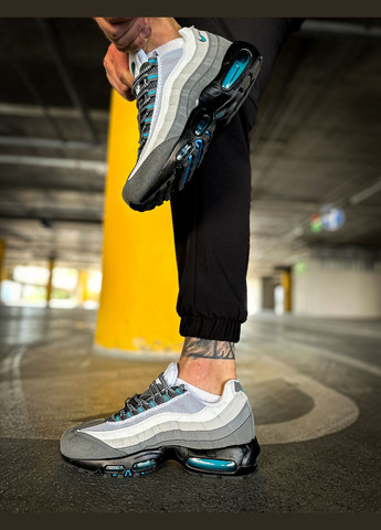 Сірі всесезон кросівки чоловічі nike air max 95 baltic blue gray | найк аір макс 95 сірі No Brand