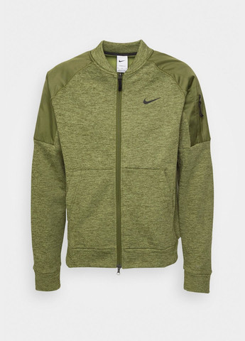 Оливковая (хаки) демисезонная тренировочная куртка Nike THERMA NOVELTY BOMBER