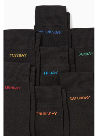 Чорні комплект шкарпеток (7 пар) C&A однотонні (365716117)