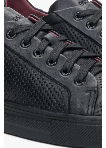 Черные кеды низкие, цвет черный Estro