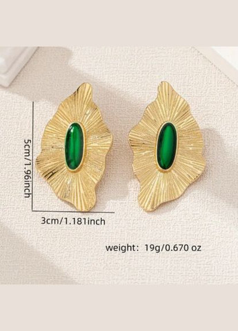 Сережки бижутерия "Зеленые камни" jeweston Золотого цвета No Brand (338217787)
