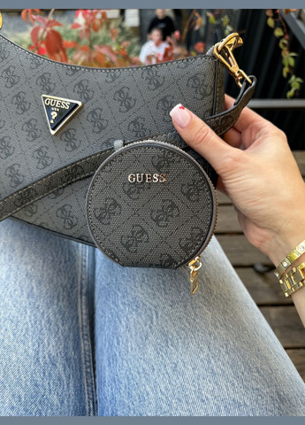 Сумка жіноча Гесс Noelle багет 2в1 сірий No Brand (322375635)