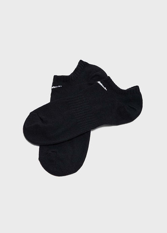 Чёрные носки everyday lightweight no show 6-pack black Nike однотонные (302290512)