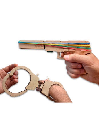 Набор для творчества Пистолет резинкострел HK USP, чем FANG, наручники и фанеры Набор №53 KOGOTOK (335056246)
