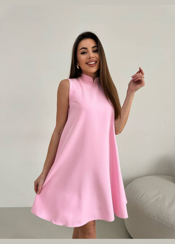 Розовое праздничный, кэжуал, коктейльное, вечернее невероятно элегантное платье а-силуэт Vakko однотонное