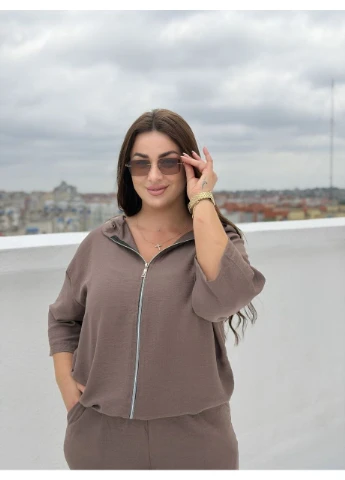 Костюм жіночий на блискавці з капюшоном Fashion (393593600)