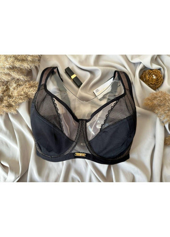 Чёрный бюстгальтер без поролона 11566 черно-бежевый Lanny Mode
