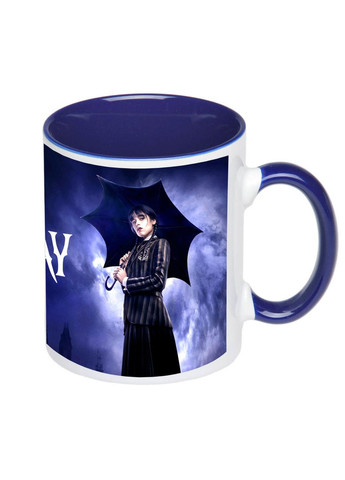 Чашка з принтом “Wednesday” 330мл (колір синій) (17817) No Brand (312488482)