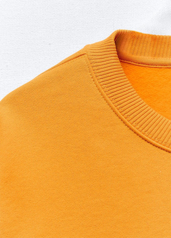 Свитшот Zara - крой однотонный оранжевый повседневный - (280257794)