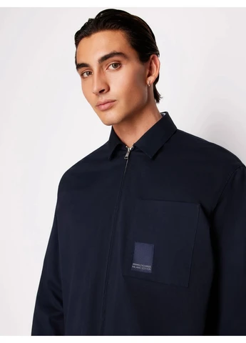 Темно-синяя демисезонная куртка-рубашка 8531022 тёмно-синий wh4211 Armani Exchange