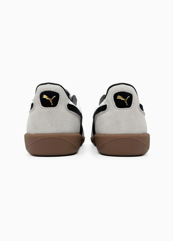 Білі Осінні кросівки чоловічі і жіночі puma palermo leather white grey black gum | пума палермо білі No Brand