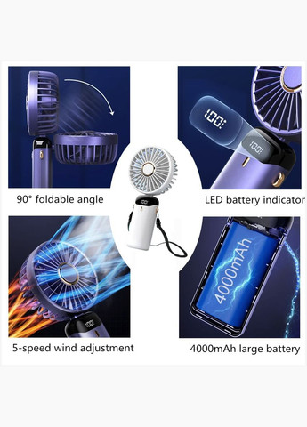 Аккумуляторный вентилятор N15 White с ремешком и ароматизатором VHG (336543405)