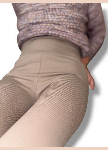 Лосины эластичные в рубчик женские с высоким широким поясом классические без утепления демисезон 99-101см No Brand Лосини в рубчик класичні без підкладки фуксія (342758755)