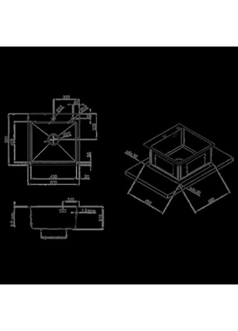Комплект кухонної мийки Handmade PVD чорна HS 5050 (3.0/1.0 мм) Kraft (349512644)