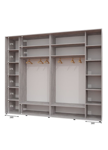 Шафа-купе тридверна 300*60*250 Індастріал Дзеркало з піскострумним малюнком Люкс-149 Алекса (360449692)