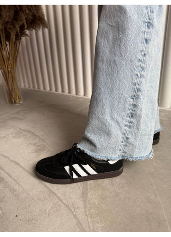 Черные всесезонные кроссовки samba og black/white adidas