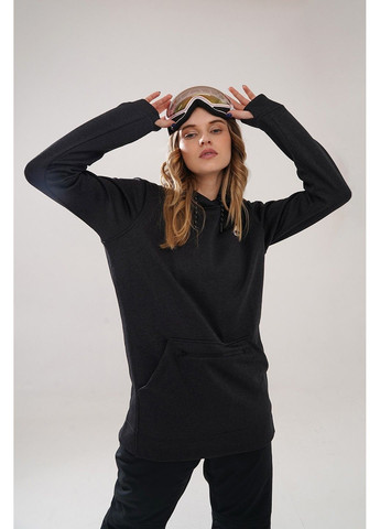 Худи W OAK LONG PULLOVER HOODIE true black heather - 20840-B11 Burton (358497939)