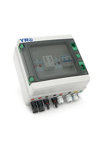 Комбінатор для сонячних систем YRPVB-2/1CB DC550V з блискавкозахистом (2 входи/1 вихід) (струм 20А 550В) YRO (370619840)
