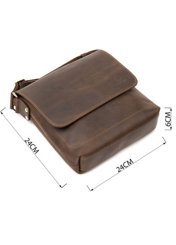 Кожаная сумка кросс боди мужская мессенджер через плечо коричневая 11432 Grande Pelle (329197218)