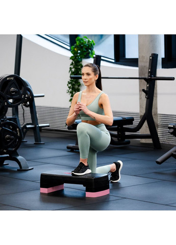 Степ-платформа 3-х рівнева чорно-рожева Gymtek (369616570)