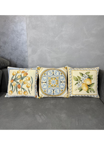 Наволочка гобеленова одностороння 45х45 см. Lemon No Brand (360889991)