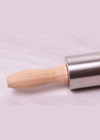 Качалка 38см з нержавіючої сталі з дерев'яними ручками Kamille (372174323)