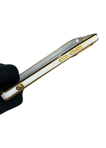 Чехол для Redmi Note 13 Pro 4G с кольцом MagSafe с золотой окантовкой на редми нот 13 про белый gs1 Xiaomi (366231616)