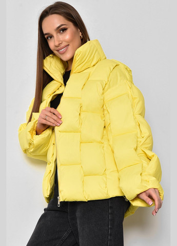 Желтая демисезонная куртка женская еврозима желтого цвета Let's Shop