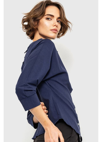 Тёмно-синяя блуза классическая, 230r100-1 Ager