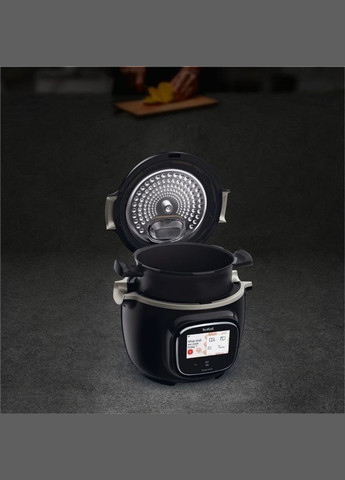 Мультиварка скороварка Cook4me Touch, 1600Вт, чаша6л, сенсорное управление, 13 программ, управл. смартф., металл, пластик, черный Tefal (314928318)