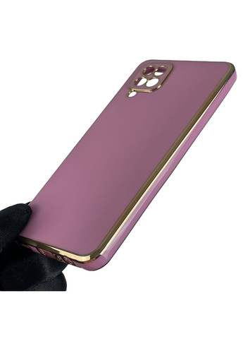 Чехол для Galaxy M12 SM-M127F с золотой окантовкой с защитой камеры на самсунг м12 сиреневый Samsung (366020807)