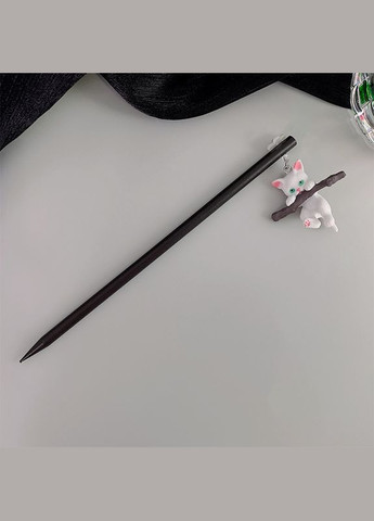 Китайская палочка для волос из дерева с подвеской Котик и веточка длина 18 см No Brand (332987635)