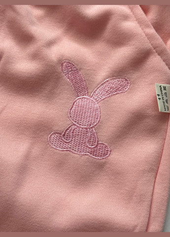 Комбінований демісезонний костюм для дівчинки з зайчиком колір рожевий 10885 No Brand