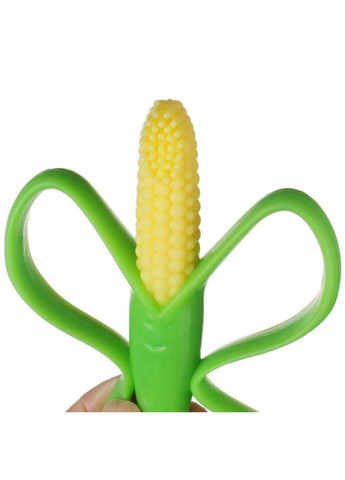 Прорізувач-щітка для зубів силіконовий Кукурудза Жовто-зелена LELUNO (305686029)