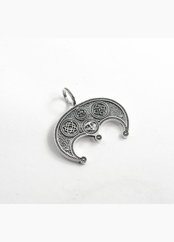 Кулон лунница с оберегами 9504 Maxi Silver (337132817)