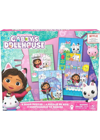 Пазл дерев’яний 4 в 1 «Ляльковий будиночок Габбі» Spin Master (360767977)