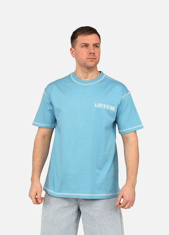 Голубая футболка с коротким рукавом мужская цвет голубой цб-00271786 Clang