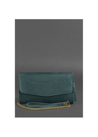 Поясная сумка женская кожаная через плечо с ремешком Элис зеленая Crazy horse BlankNote (302008208)