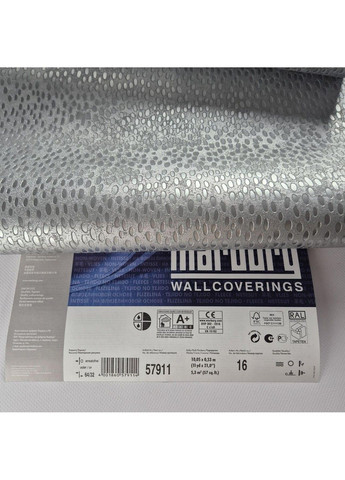 Шпалери вінілові на флізеліні 0.53 × 10.05 м 57911, срібно-сірі для спальні, вітальні, коридору MARBURG (368895846)
