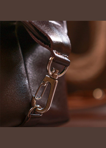 Шкіряна глянсова косметичка 16407 Коричневий Shvigel (298570613)